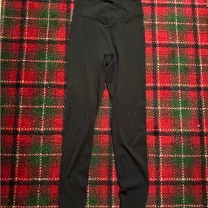 HALARA Black Ribbed Leggings with Brand Tab